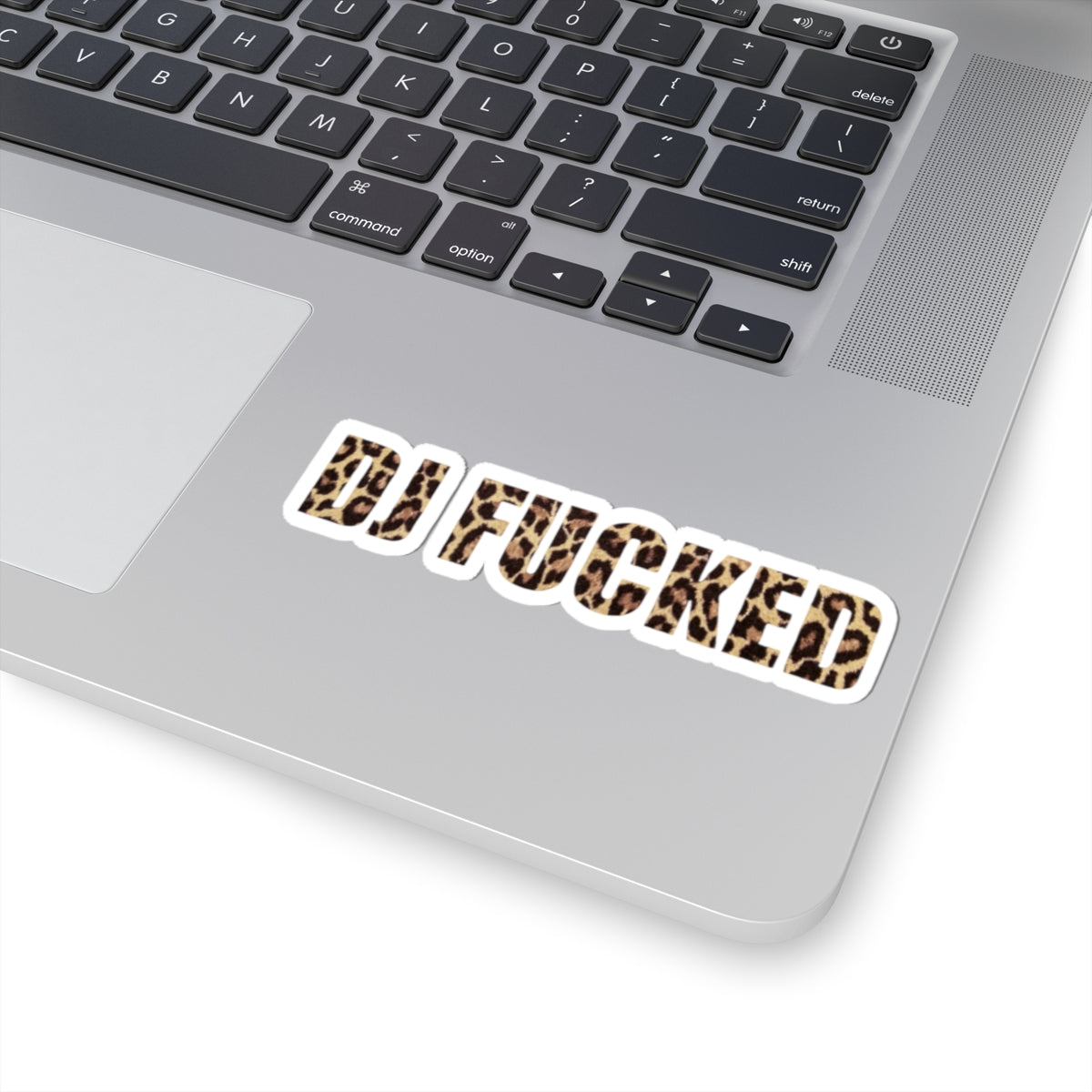 DJ FUCKED LEOPARD PRINT STICKER